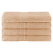 Cotton Eco-Friendly 4 Piece Solid Bath Towel Set - Camel