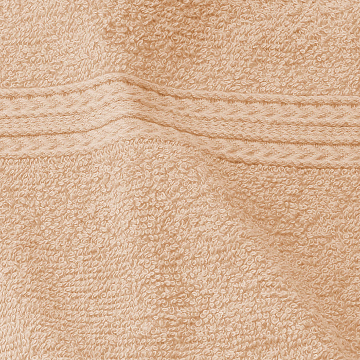 Cotton Eco-Friendly 4 Piece Solid Bath Towel Set - Camel