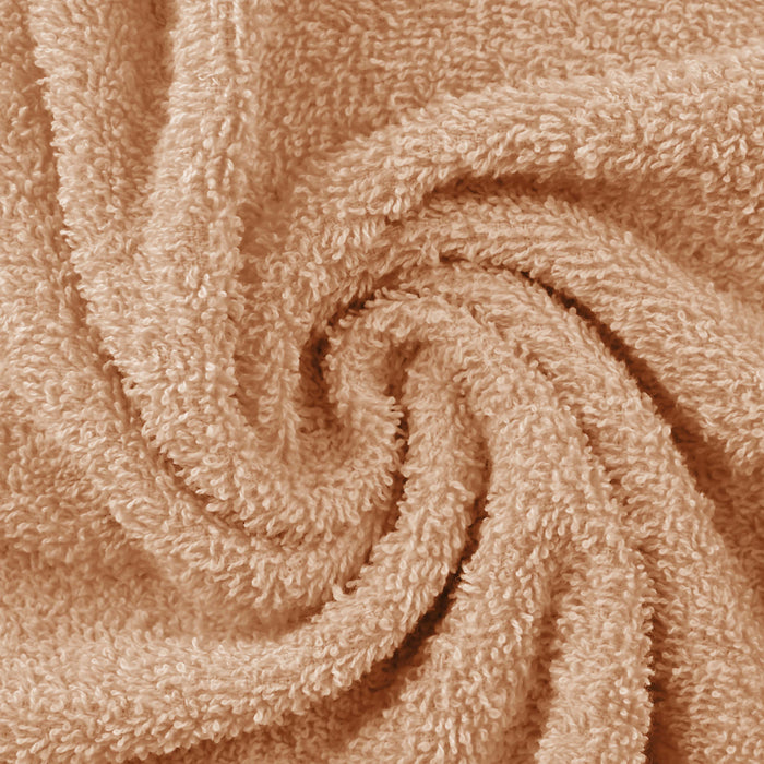 Cotton Eco Friendly 12 Piece Solid Face Towel Set - Camel