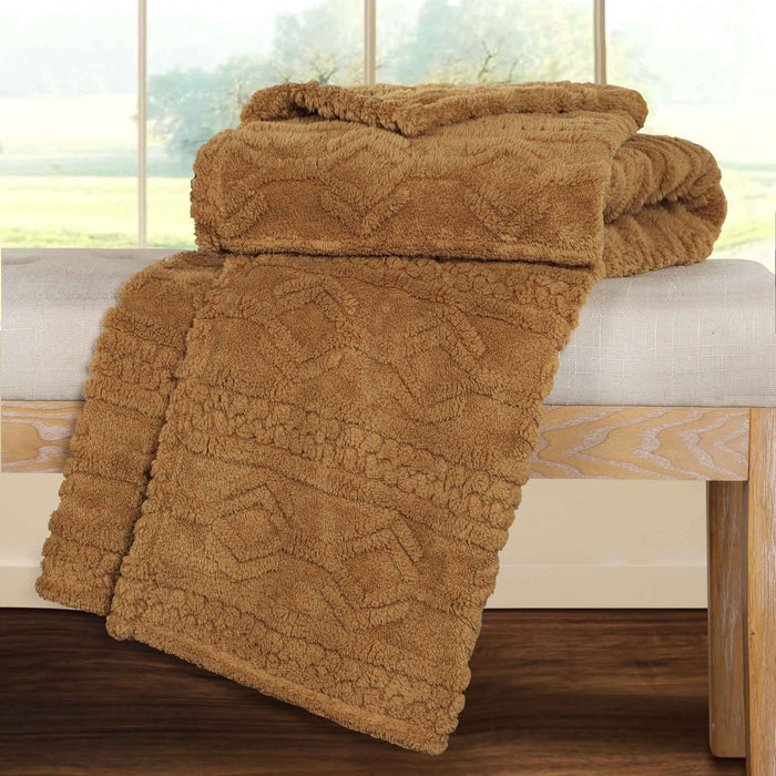 Arctic Boho Jacquard Plush Fleece Blanket