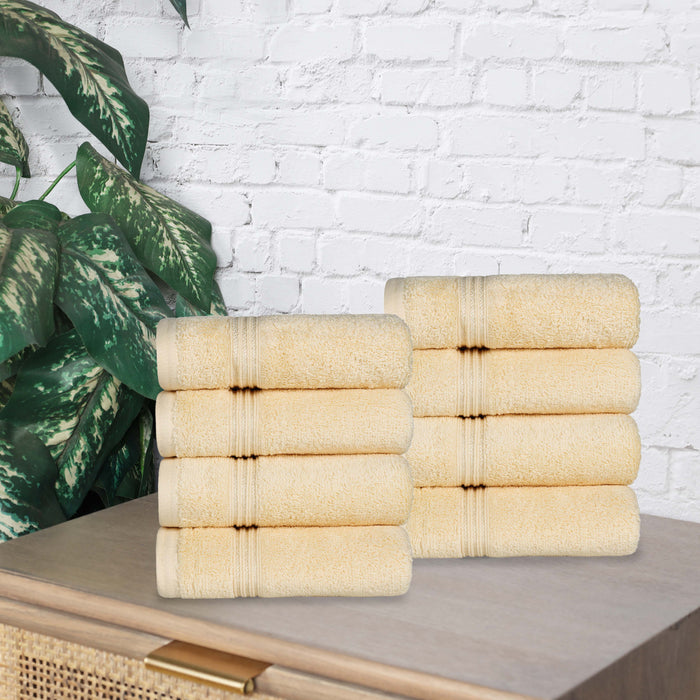 Egyptian Cotton 8 Piece Solid Hand Towel Set - Canary