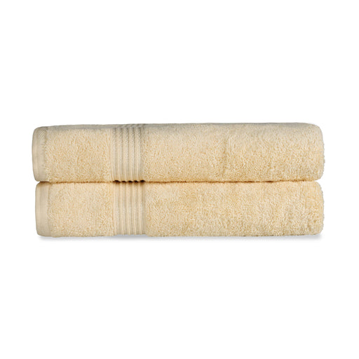 Egyptian Cotton Solid 2 Piece Bath Sheet Towel Set - Canary