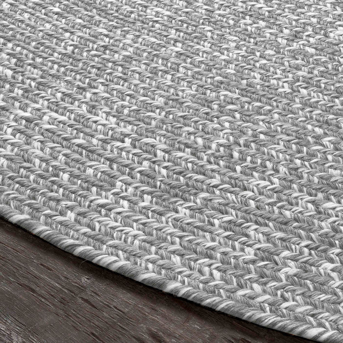 Reversible Braided Area Rug Two Tone Indoor Outdoor Rugs