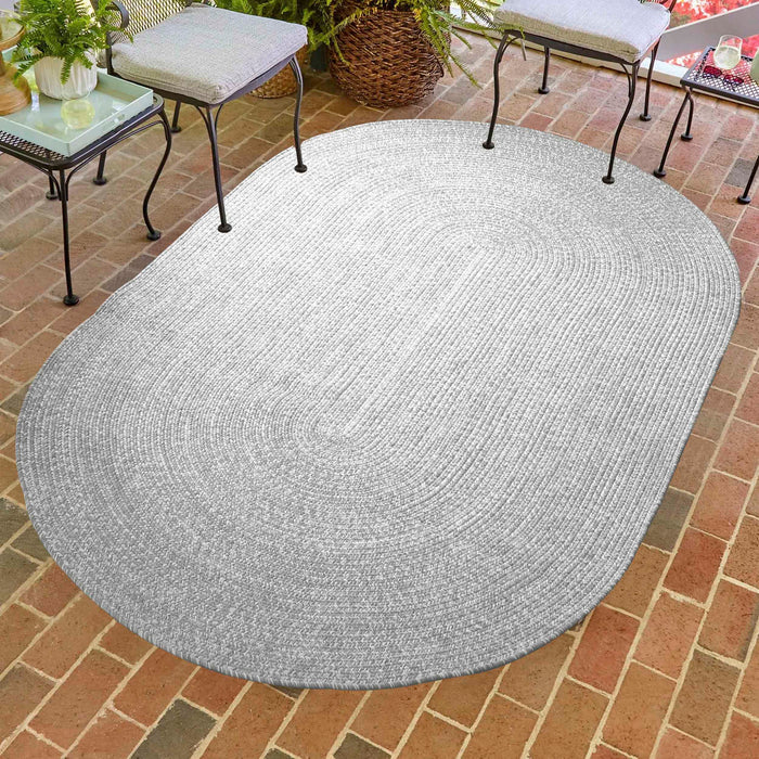 Reversible Braided Area Rug Two Tone Indoor Outdoor Rugs - Canvas