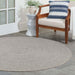 Bohemian Indoor Outdoor Rugs Solid Braided Round Area Rug - Canvas