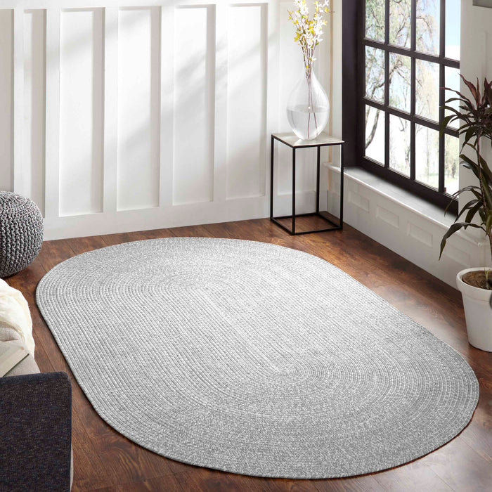 Reversible Braided Area Rug Two Tone Indoor Outdoor Rugs - Canvas