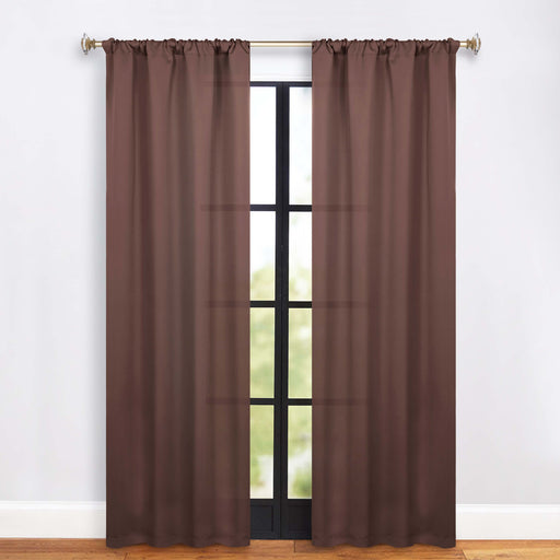 Solid Machine Washable Room Darkening Blackout Curtains, Set of 2 - Cappuccino