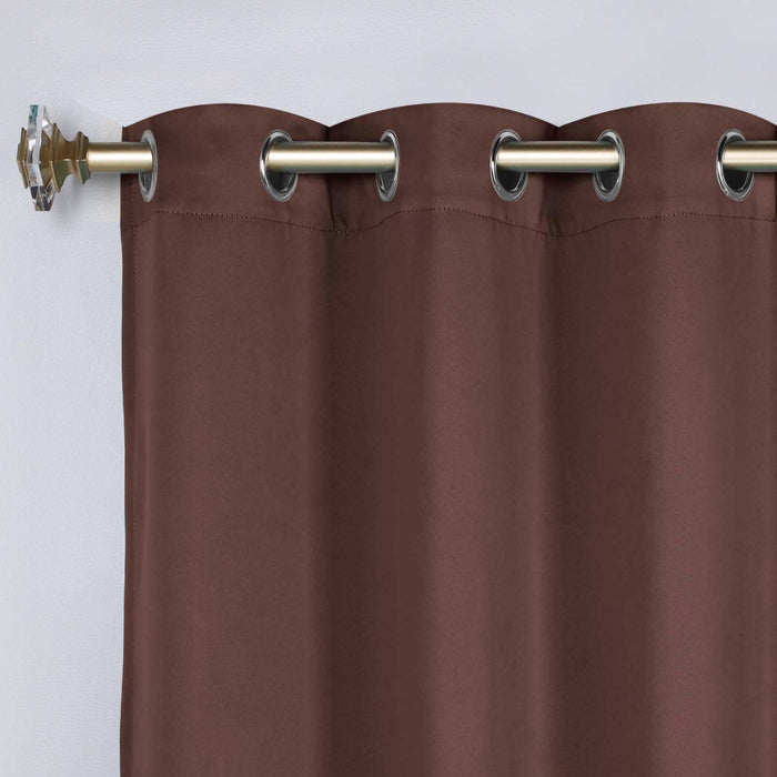 Solid Machine Washable Room Darkening Blackout Curtains, Set of 2 - Cappuccino