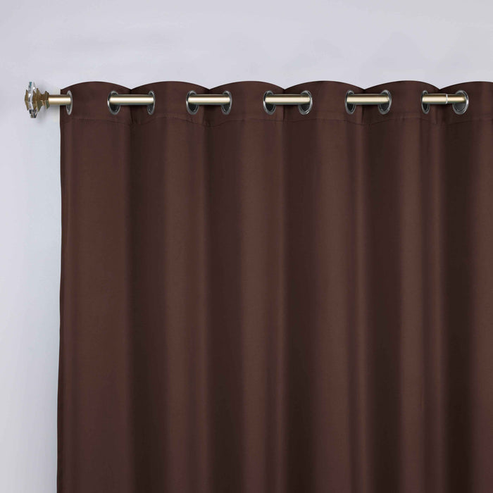 Solid Machine Washable Room Darkening Blackout Curtains, Set of 2 - Cappuccino