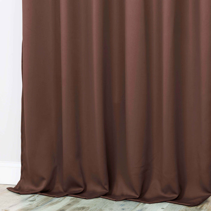 Solid Machine Washable Room Darkening Blackout Curtains, Set of 2 - Cappuccino