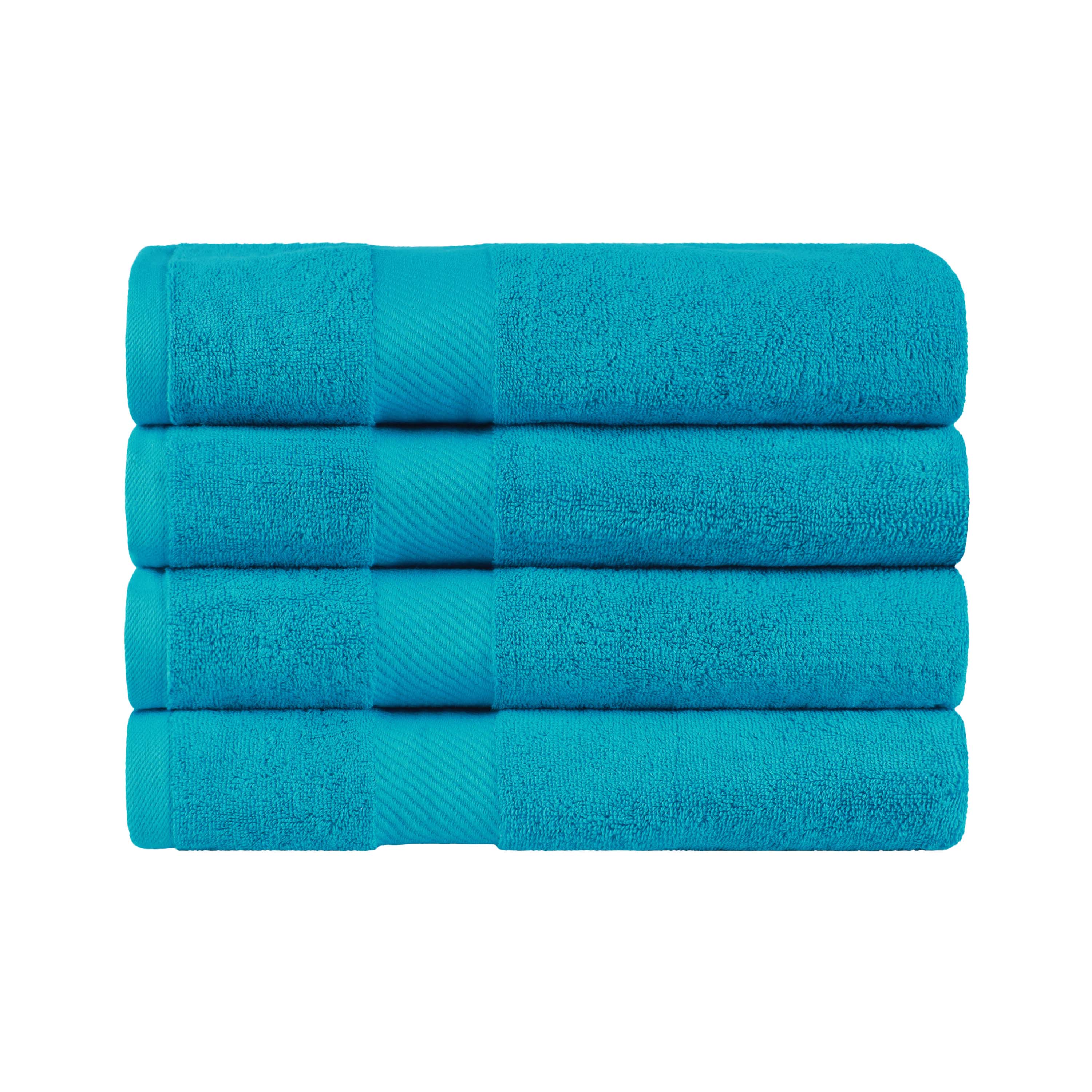Kendell Egyptian Cotton 4 Piece Bath Towel Set with Dobby Border - Blue Nile Mills