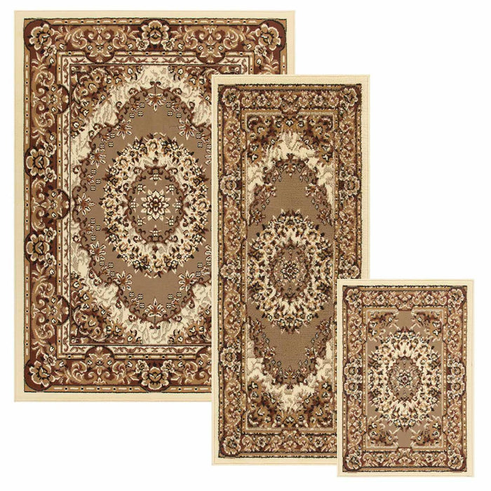 Tayana Floral Medallion Ornamental Floral Area Rug - Caramel