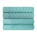 Turkish Cotton Jacquard Herringbone and Solid 4 Piece Bath Towel Set - Cascade