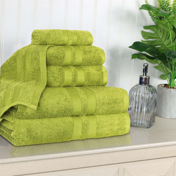 Ultra Soft Cotton Absorbent Solid Assorted 6 Piece Towel Set