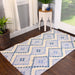 Talluah Hand-Tufted Cotton/Wool Textured Geometric Farmhouse Area Rug - Cerulean/Dark Denim