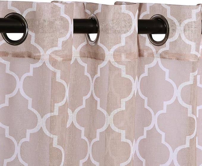 Trellis Sheer Grommet Curtain Panel Set