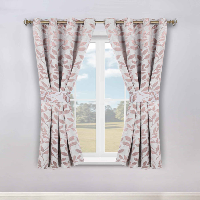 Leaves Machine Room Darkening Blackout Curtains, Set of 2