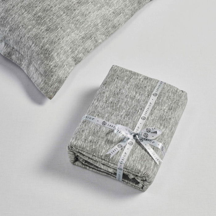 Melange Flannel Cotton Two-Toned Brushed Duvet Cover Set