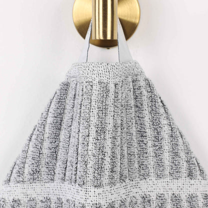 Juno Cotton Blend Medium Weight Checkered Border 3 Piece Towel Set - Blue Nile Mills