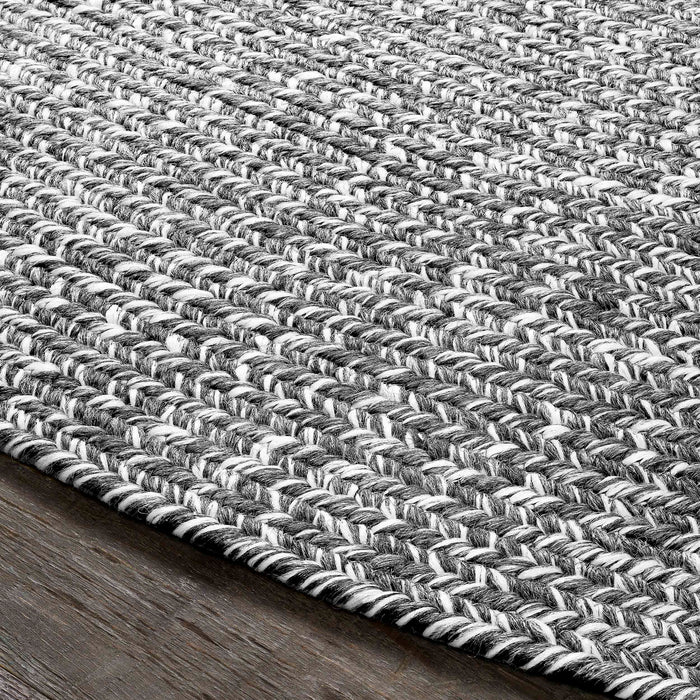 Reversible Braided Area Rug Two Tone Indoor Outdoor Rugs