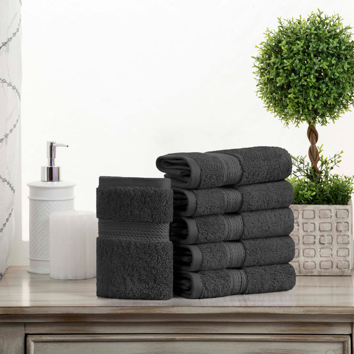 Egyptian Cotton Pile Plush Heavyweight Absorbent Face Towel Set of 6