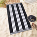 Cabana Stripe Oversized Cotton Beach Towel Set Of 2, 4, 6 - Charcoal