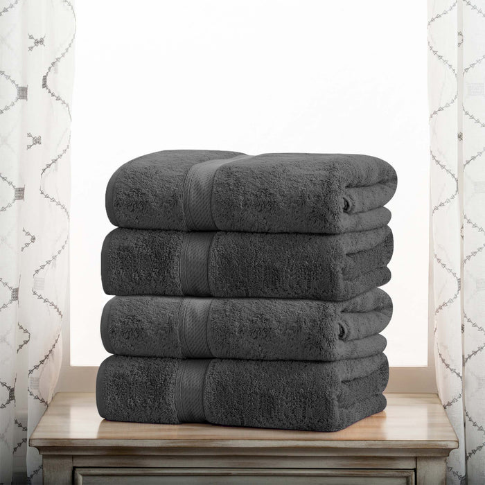 Egyptian Cotton Pile Plush Heavyweight Soft 4 Piece Bath Towel Set