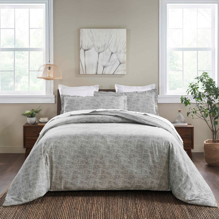 Melange Flannel Cotton Two-Toned Brushed Duvet Cover Set