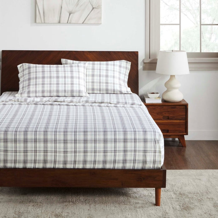 Plaid Flannel Cotton Classic Farmhouse Deep Pocket Bed Sheet Set