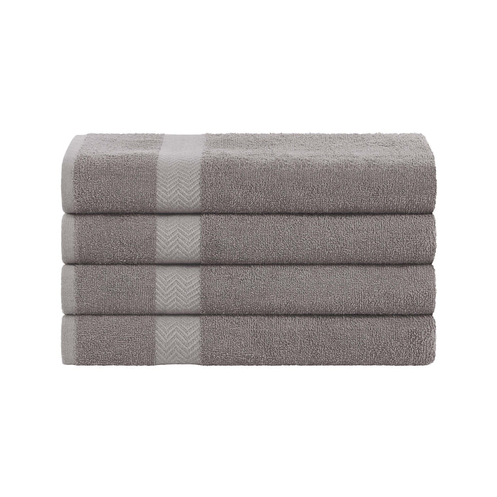 Franklin Cotton Eco Friendly 4 Piece Bath Towel Set - Charcoal