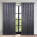 Leaves Grommet Room Darkening Blackout Curtains, Set of 2 - Charcoal