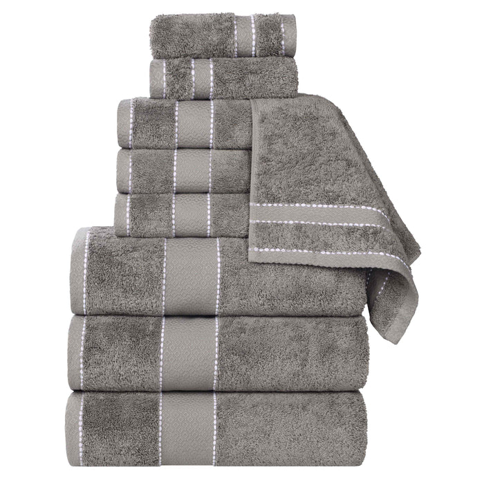 Niles Egypt Produced Giza Cotton Dobby Absorbent 9 Piece Towel Set