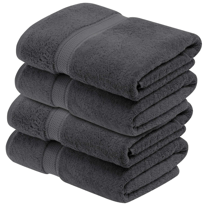 Egyptian Cotton Pile Plush Heavyweight Soft 4 Piece Bath Towel Set