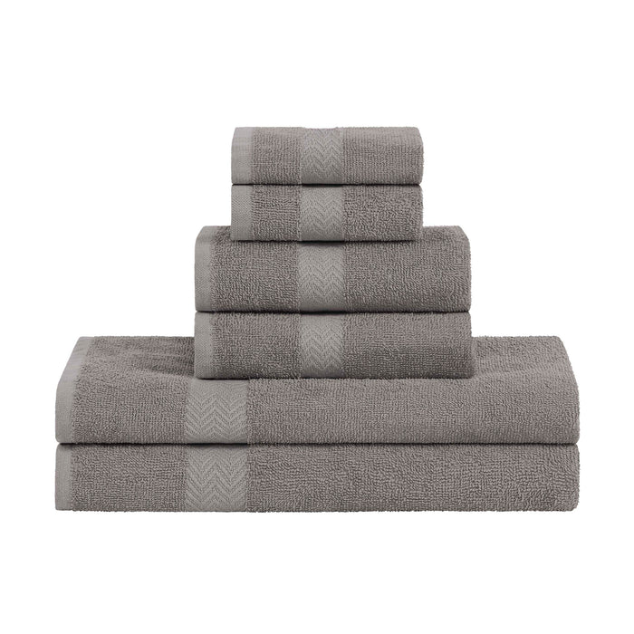 Frankly Eco Friendly Cotton 6 Piece Towel Set - Charcoal
