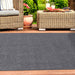 Bohemian Rectangle Indoor Outdoor Rugs Solid Braided Area Rug - Charcoal