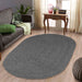 Classic Braided Area Rug Indoor Outdoor Rugs Oval - Charcoal
