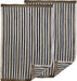 Cotton Stripe 2 Piece Bath Sheet Set - Charcoal