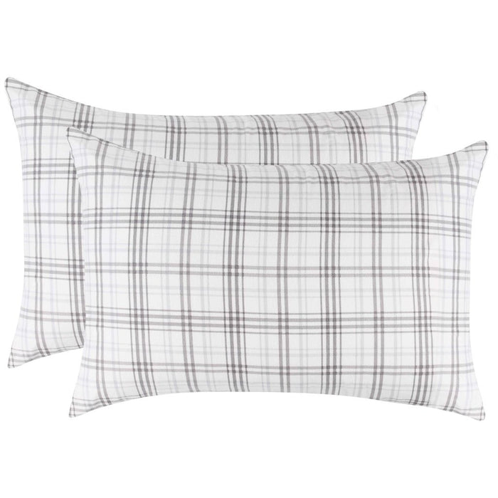 Plaid Flannel Cotton Classic Farmhouse Pillowcases, Set of 2