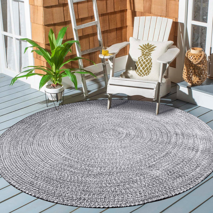 Reversible Braided Area Rug Two Tone Indoor Outdoor Rugs