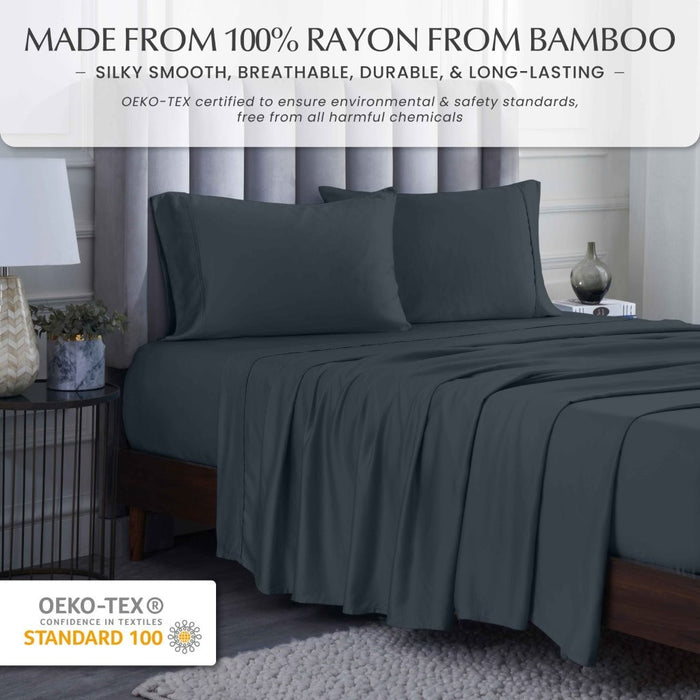 300 Thread Count Rayon From Bamboo Solid Deep Pocket Sheet Set