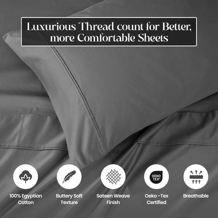 1200 Thread Count Egyptian Cotton 2 Piece Pillowcase Set