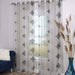 Embroidered Damask Sheer Grommet Curtain Panel Set - Charcoal