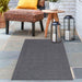 Bohemian Rectangle Indoor Outdoor Rugs Solid Braided Area Rug - Charcoal