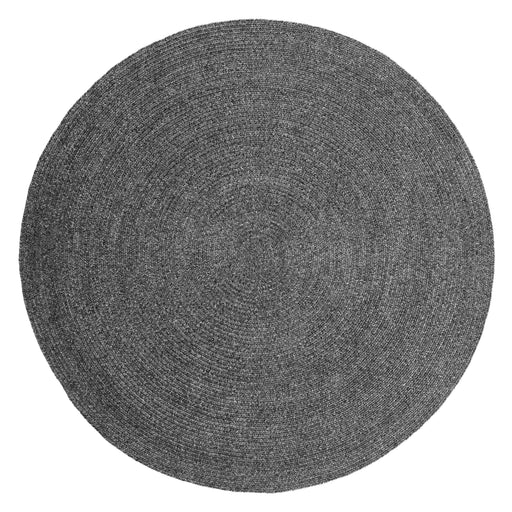 Bohemian Indoor Outdoor Rugs Solid Braided Round Area Rug - Charcoal