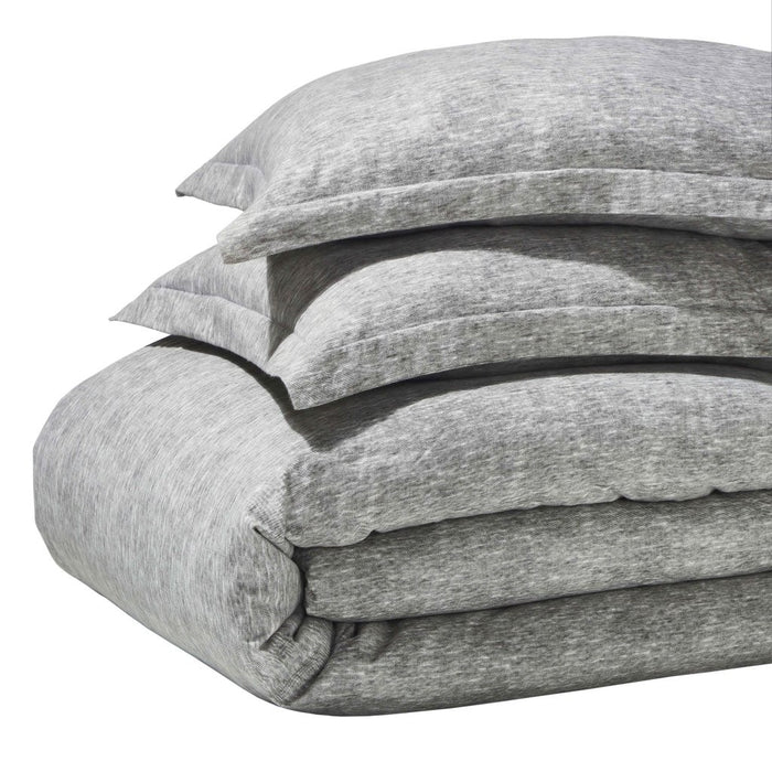 Melange Flannel Cotton Two-Toned Brushed Duvet Cover Set