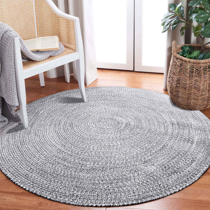 Reversible Braided Area Rug Two Tone Indoor Outdoor Rugs - Charcoal