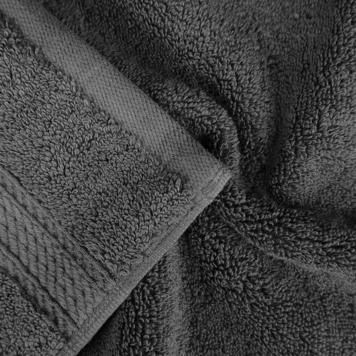 Egyptian Cotton Plush Heavyweight Absorbent Bath Towel Set of 4 - Charcoal