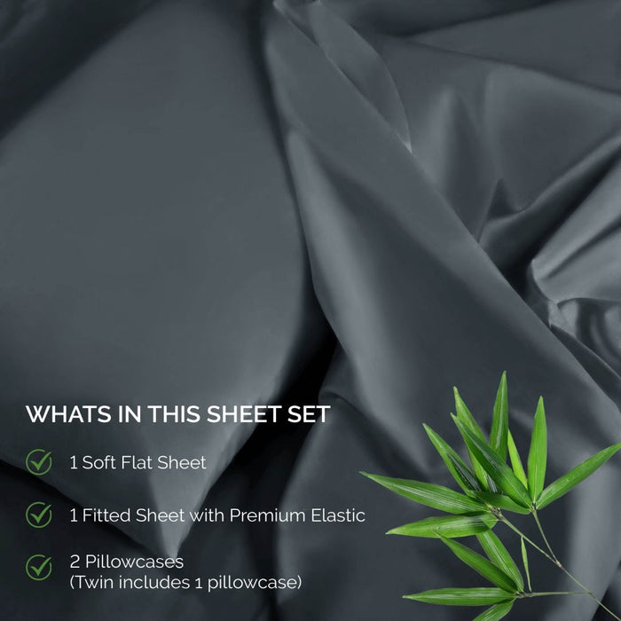 300 Thread Count Rayon From Bamboo Solid Deep Pocket Sheet Set