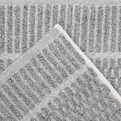 Juno Cotton Blend Medium Weight Checkered Border 3 Piece Towel Set - Blue Nile Mills