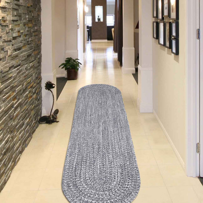 Reversible Braided Area Rug Two Tone Indoor Outdoor Rugs - Charcoal